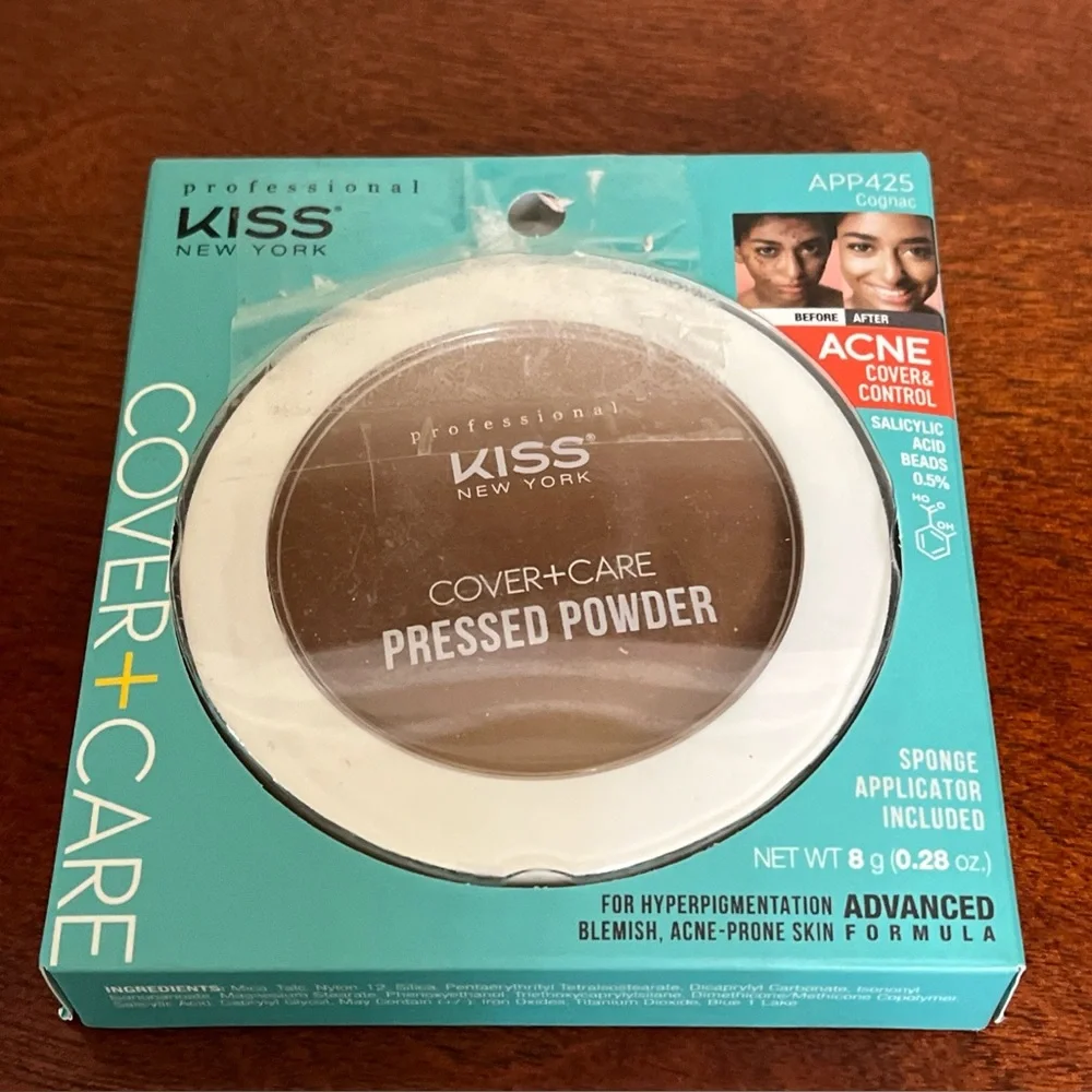 Kiss Cover + care pressed powder Cognac